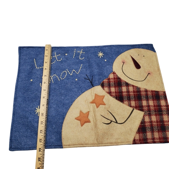 Let It Snow Kitchen Table Placemats Snowman /Farmhouse/Winter/Christmas - Picture 10 of 11